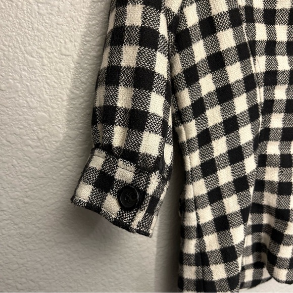 Anthropologie Burlapp Size 4 Wool Blend Black and cream checkered jacket - Picture 12 of 16